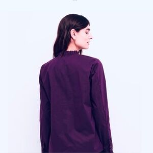 Vintage 80s Blouse Ruffled High Neck Pleated front Goth Victorian Feminine Sz 10